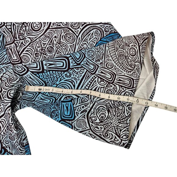 Pelagic Fish Print Board Shorts Swim Trunks Blue White Men's 37 11.5" Inseam - Picture 11 of 13